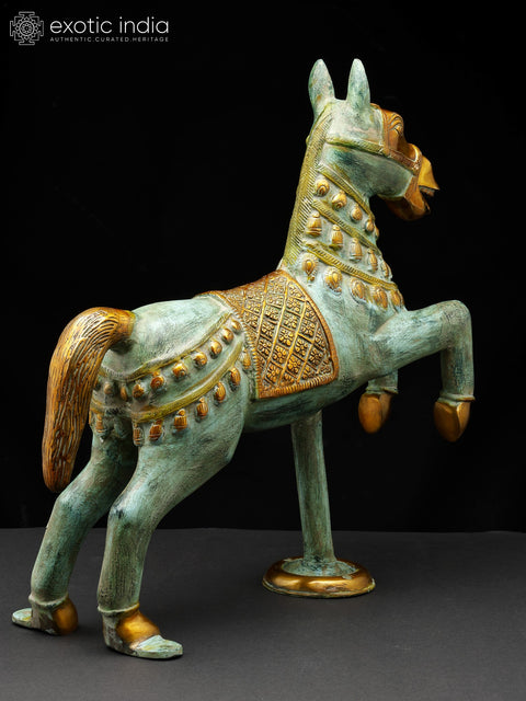 17" Brass Decorative Horse Figurine | Home Decor