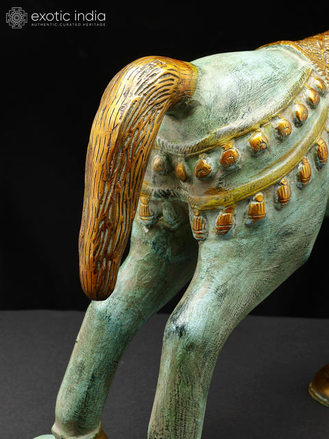 17" Brass Decorative Horse Figurine | Home Decor
