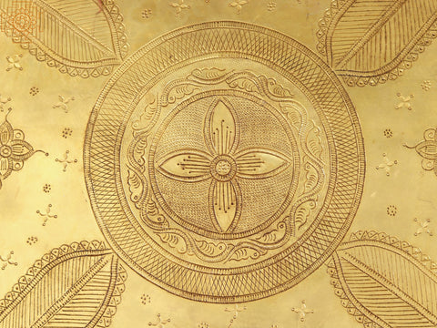 18" Brass Ritual Chowki | Metal Furniture