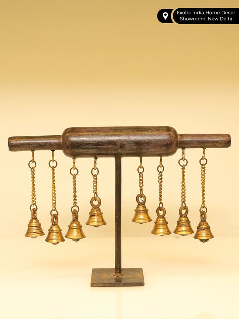 12" Decorative Rolling Pin with Dangling Bells