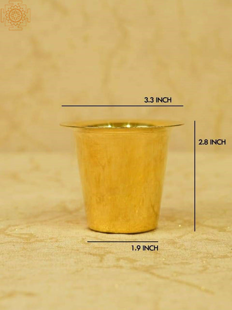 4" Brass Coffee Dabara (Set of 2)