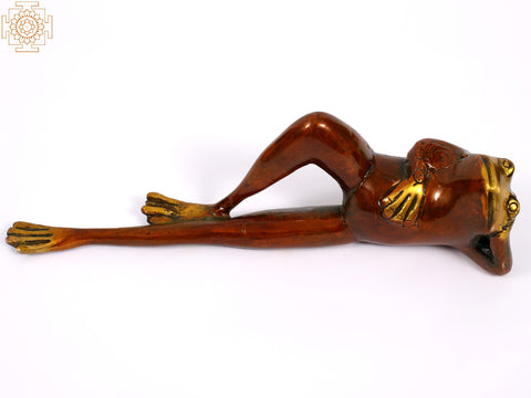 9" Brass Resting Frog | Home Decor