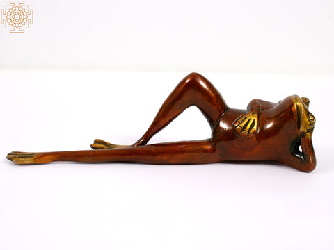 9" Brass Resting Frog | Home Decor