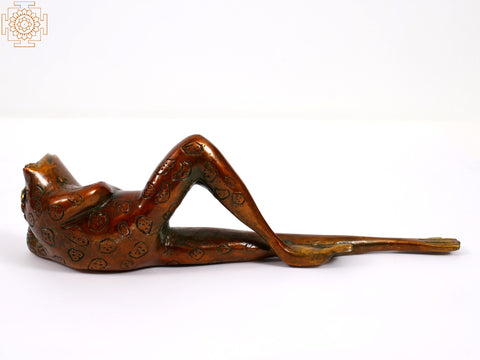 9" Brass Resting Frog | Home Decor