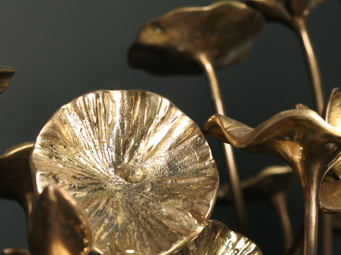 20" Brass Bunch of Flowers and Buds | Home Decor