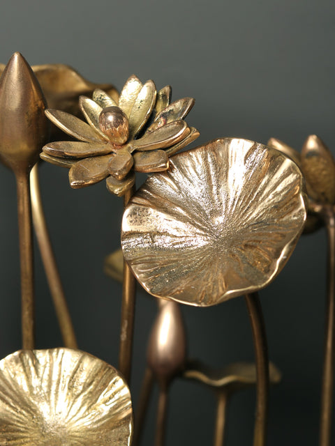20" Brass Bunch of Flowers and Buds | Home Decor