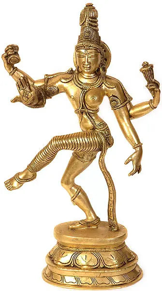 15" Dancing Ardhanarishvara Brass Statue Handmade