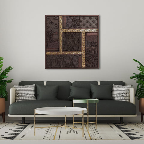 18" Square Shape Wood Panel | Wall Decor