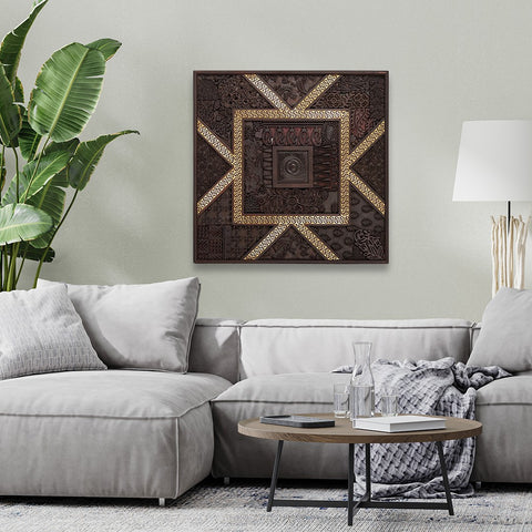 21" Wood Carved Panel | Wall Hanging