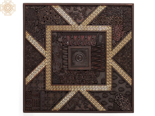 21" Wood Carved Panel Wall Hanging