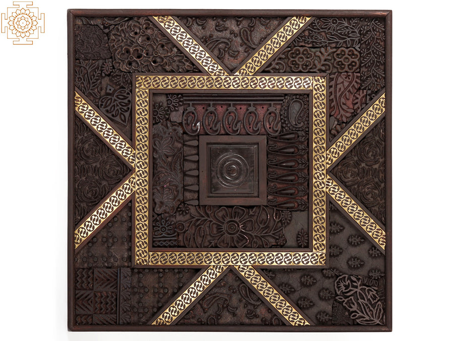 21" Wood Carved Panel Wall Hanging