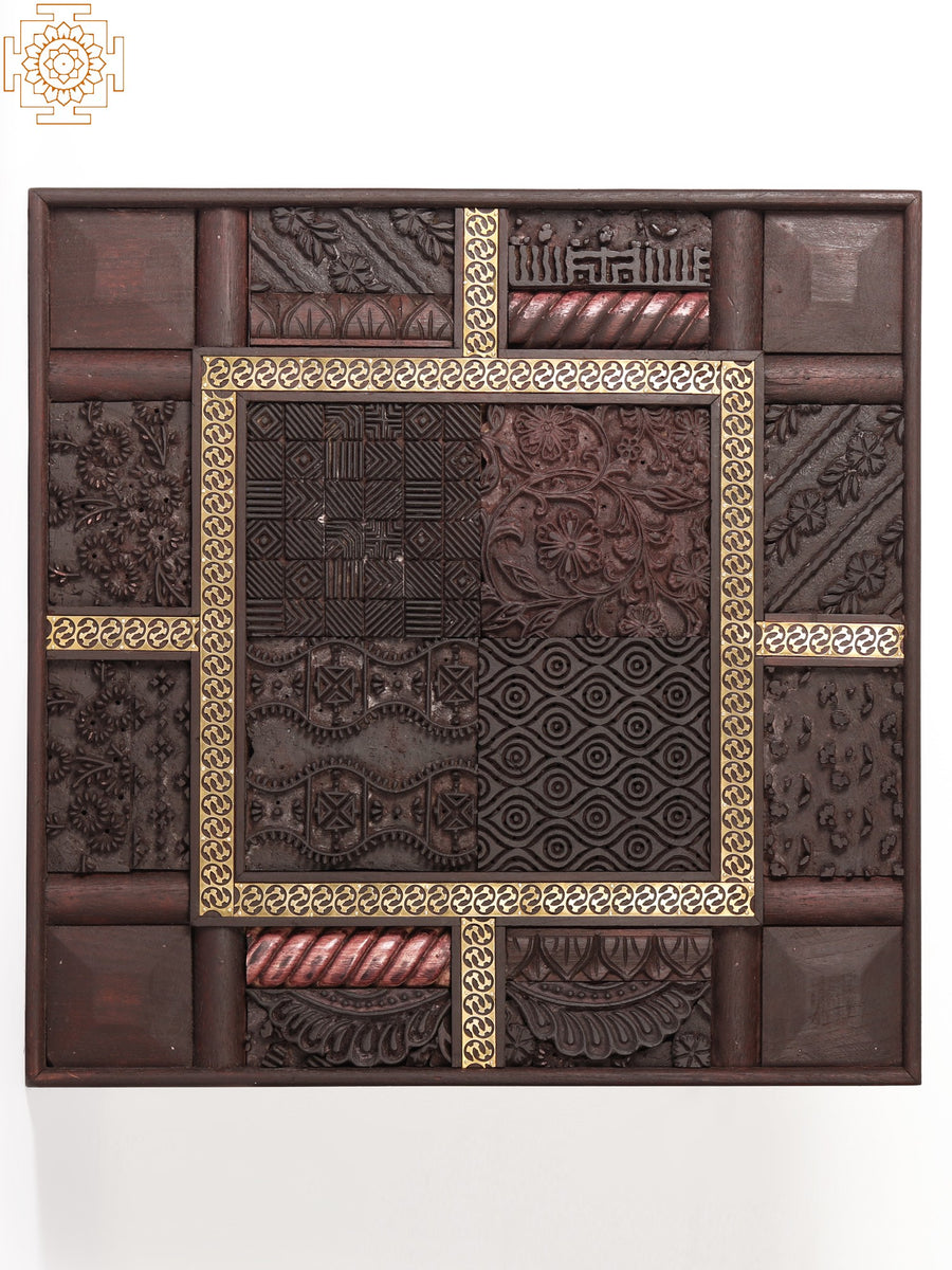 22" Square Brass Wall Hanging Panel for Home Decor