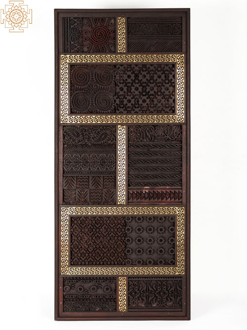 36" Large Brass Decorative Wall Hanging Panel