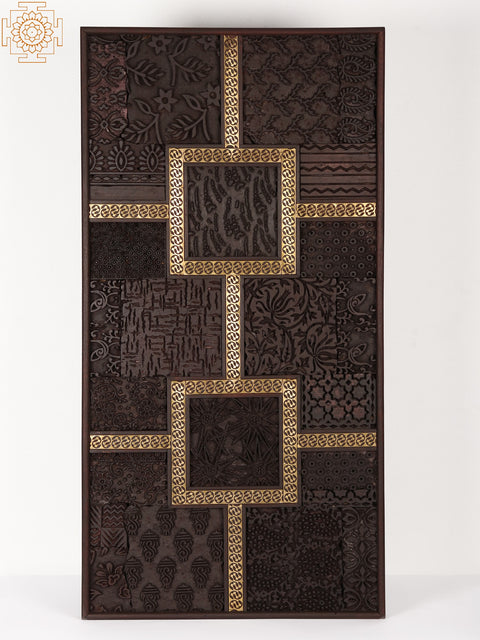 36" Large Wood Carved Wall Panel