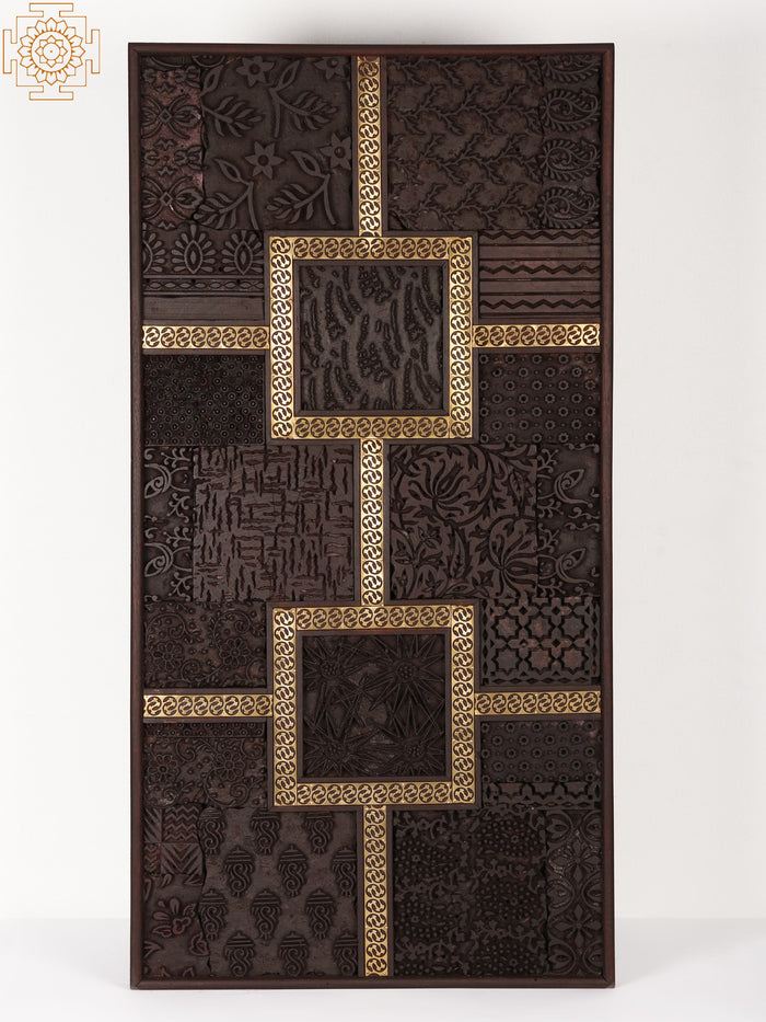 36" Large Wood Carved Wall Panel
