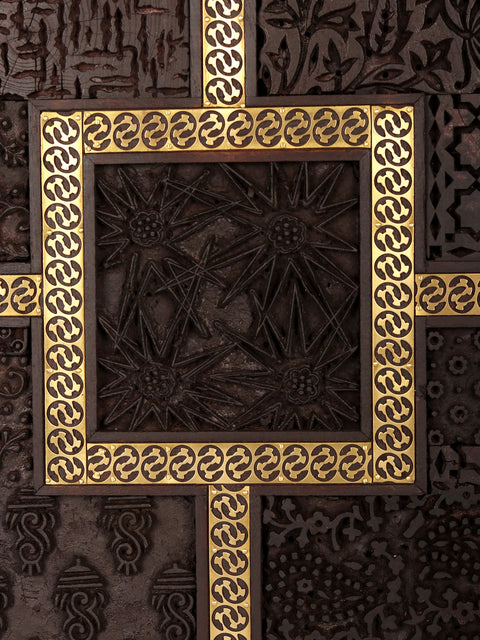 36" Large Wood Carved Wall Panel