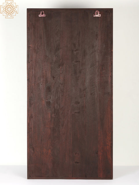 36" Large Wood Carved Wall Panel