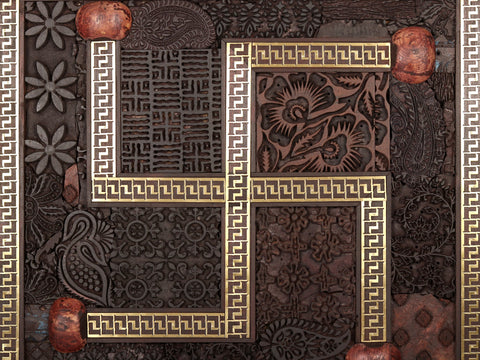 33" Swastik Design Wall Hanging Panel