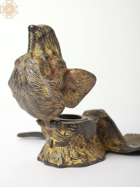 Hunting Dog Brass Inkwell | Table Decoration Items