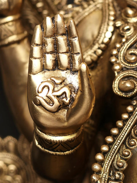 Blessing Lord Ganesha Large Brass Sculpture