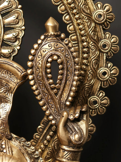 Blessing Lord Ganesha Large Brass Sculpture