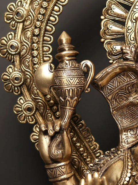 Blessing Lord Ganesha Large Brass Sculpture