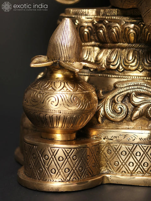 Blessing Lord Ganesha Large Brass Sculpture