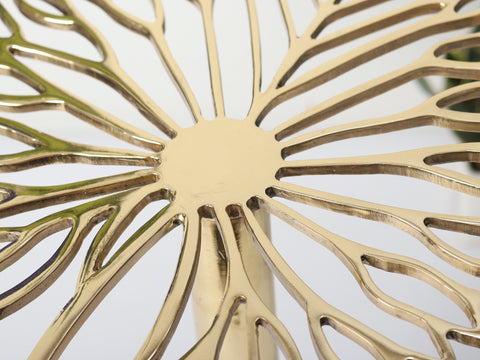 Golden Leaf Pattern Table | Brass Home Decor