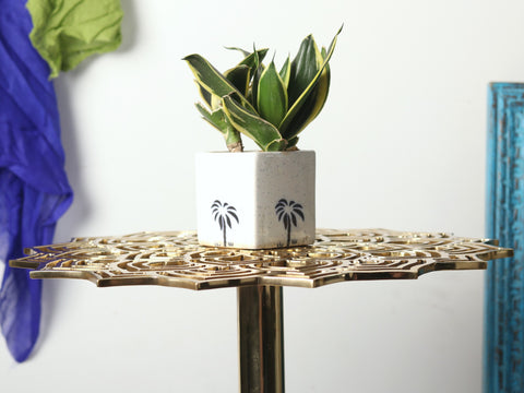 Lotus Pattern Table | Brass Home Decor