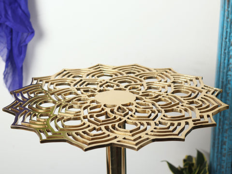 Lotus Pattern Table | Brass Home Decor