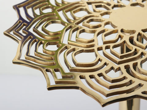 Lotus Pattern Table | Brass Home Decor