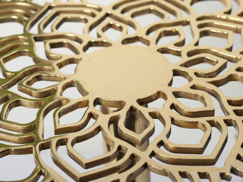 Lotus Pattern Table | Brass Home Decor