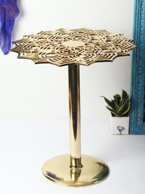 Lotus Pattern Table | Brass Home Decor