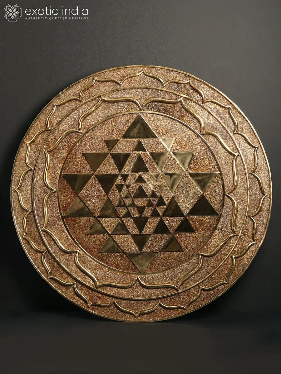 Sri Yantra Brass Sculpture for Meditation and Home Decor
