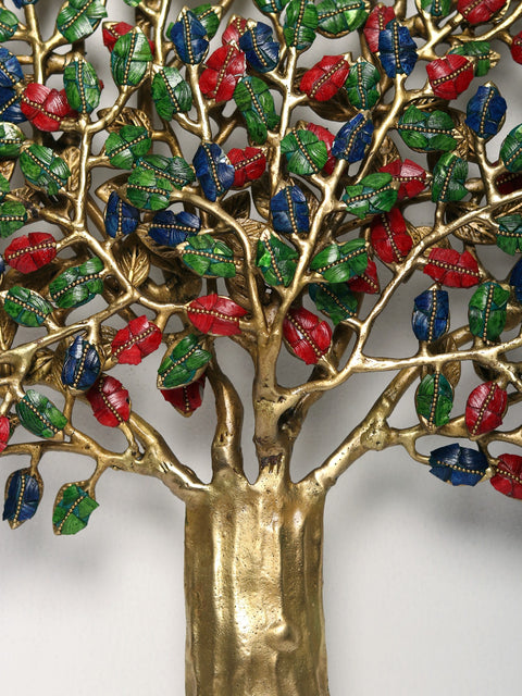 27" Brass Tree with Inlay Work | Wall Hanging