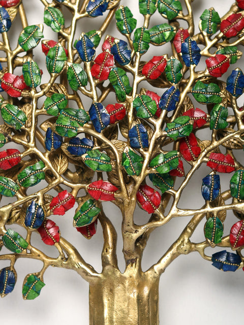 27" Brass Tree with Inlay Work | Wall Hanging