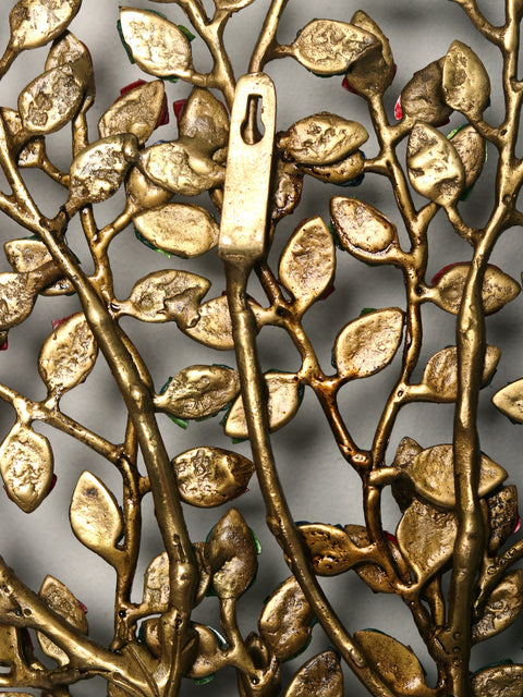27" Wall Mount Tree of Life in Brass with Inlay Work