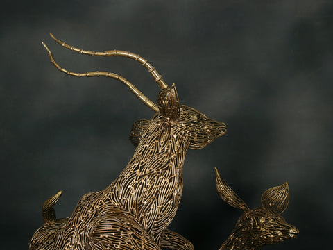 Playing Deer Family Brass
