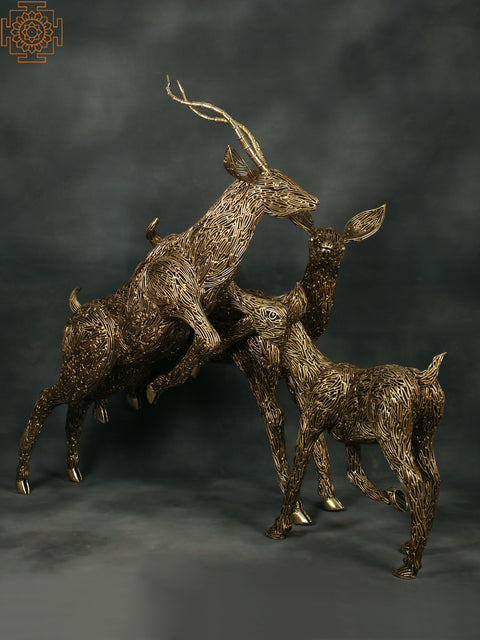 Playing Deer Family Brass