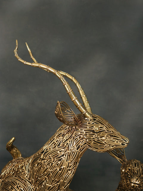Playing Deer Family Brass