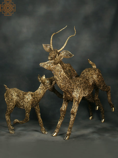 Playing Deer Family Brass