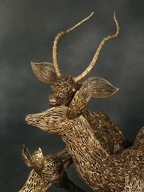 Playing Deer Family Brass