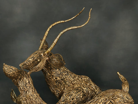 Playing Deer Family Brass