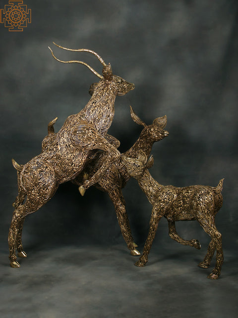 Playing Deer Family Brass