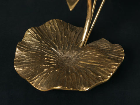 13" Brass Lotus Flowers and Bud | Table Decor