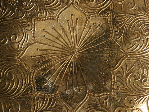 11" Peacocks Designer Tray in Brass