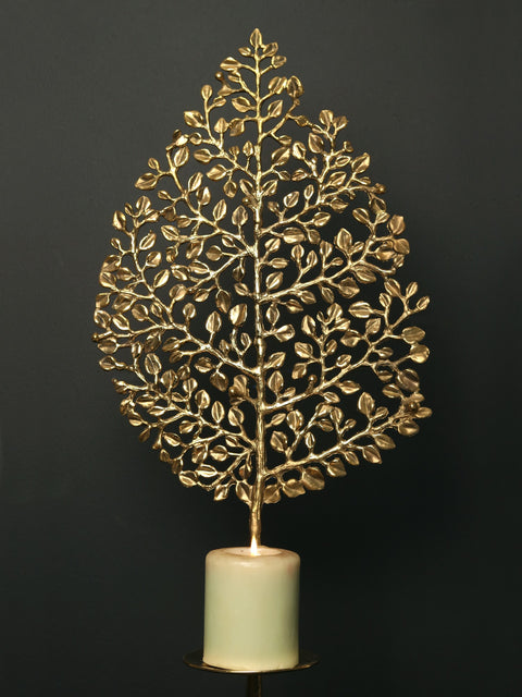 30" Brass Tree of Life with Candle Stand