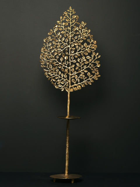 30" Brass Tree of Life with Candle Stand
