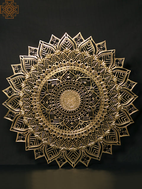 40" Superfine Mandala Wall Art in Brass