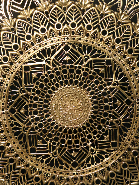 40" Superfine Mandala Wall Art in Brass